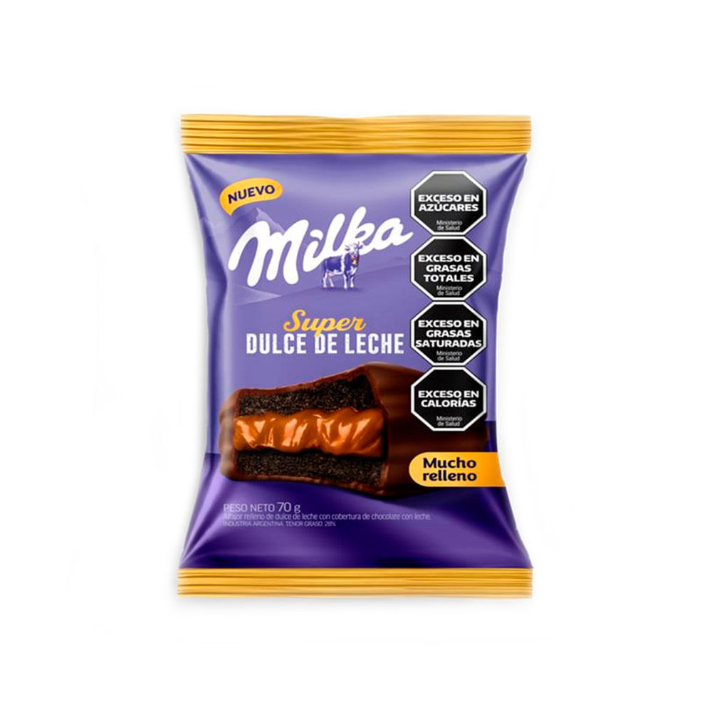 Alfajor Sabor Dulce de Leche 70 Grs x 1 Un Milka