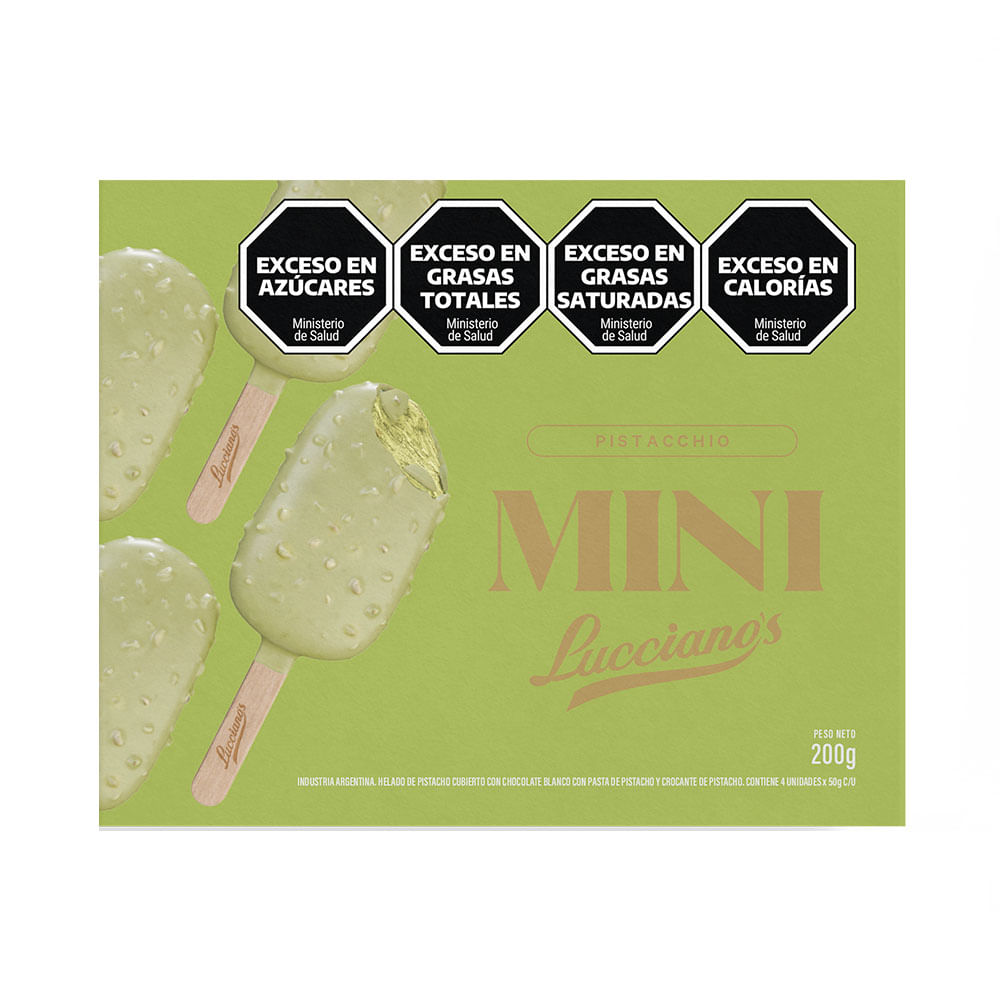 Helado Sabor Pistacchio Mini x 4 Un 200 Grs Lucciano’S