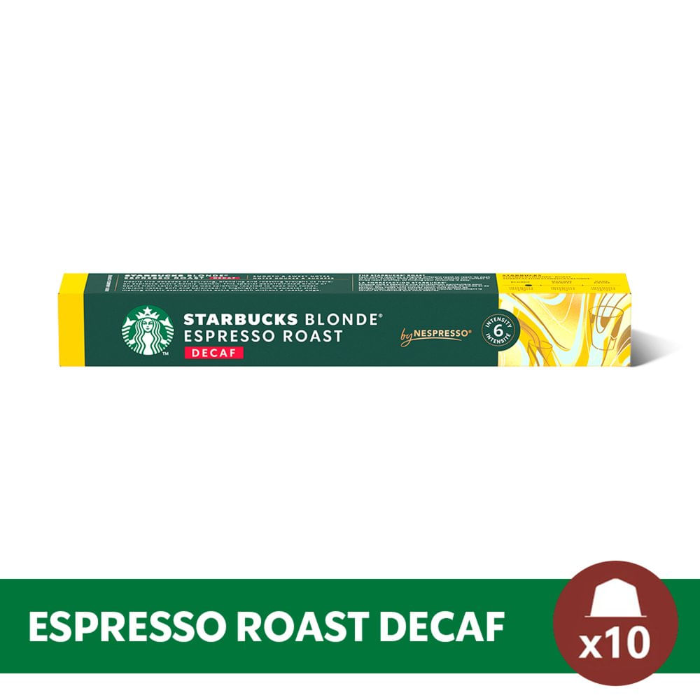 Café Cápsulas Blonde Espresso Descafeinado Intensidad 6 55 Grs x 10 Un Nespresso Starbucks