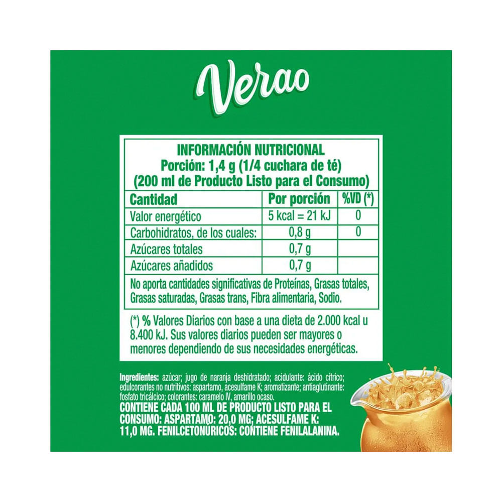 Jugo En Polvo Verao Manzana 7gr