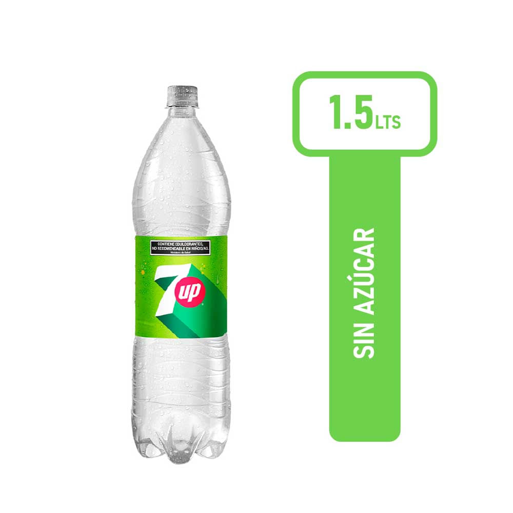 Gaseosa Sin Azúcar Sabor Limón 1.5 Lts 7 Up
