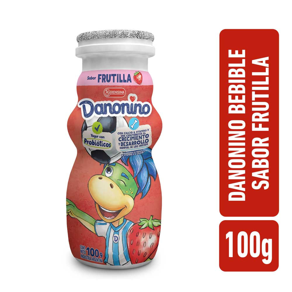 Yogur Sabor Frutilla Bebible 100 Grs Danonino