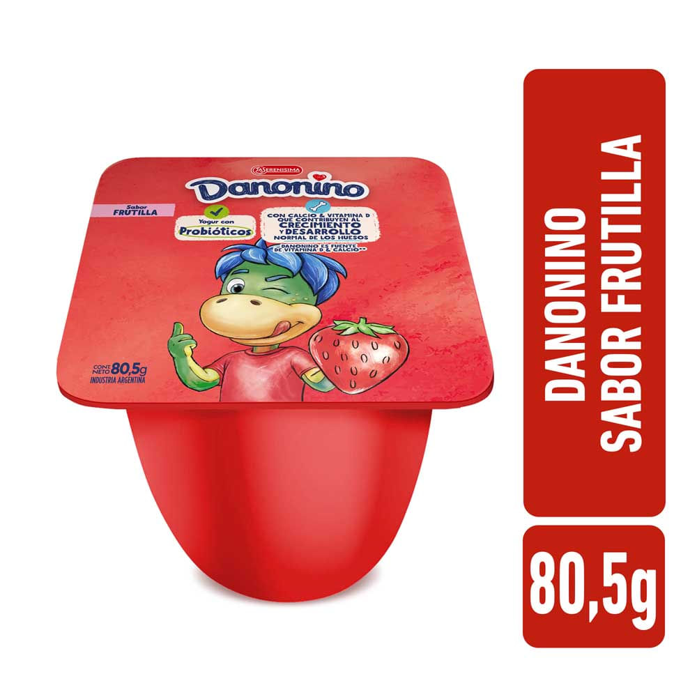 Yogur Sabor Frutilla Batido 80,5 Grs Danonino