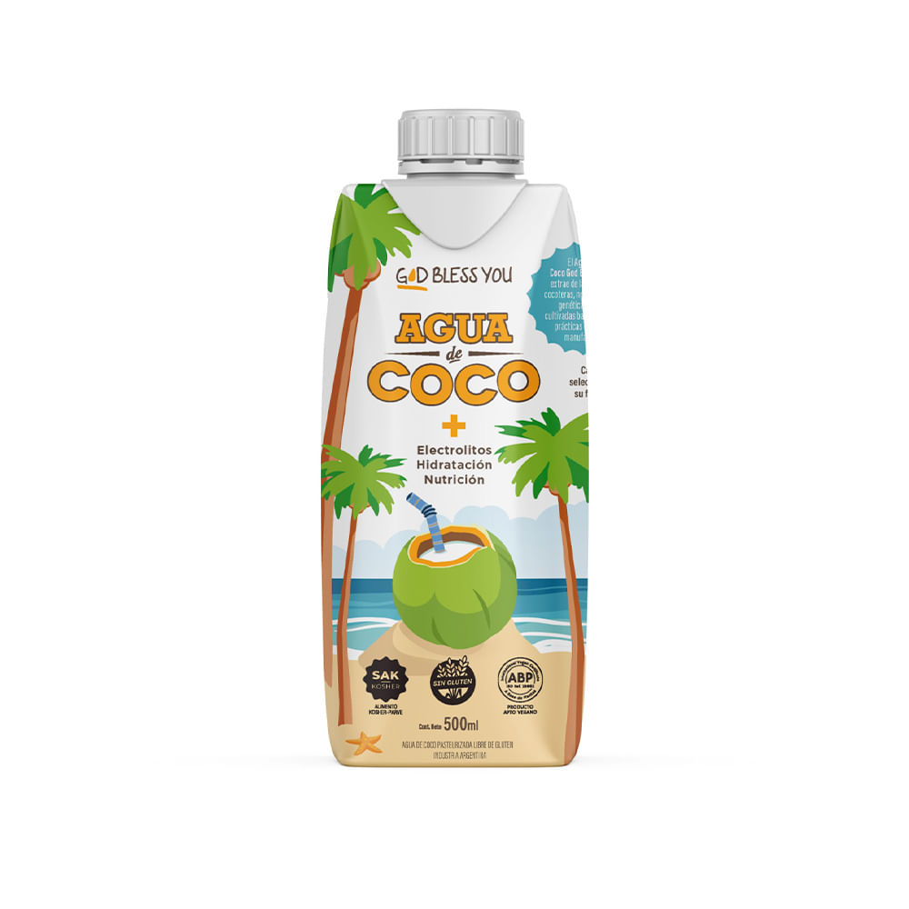 Agua de Coco Sabor Coco 500 Ml God Bless You