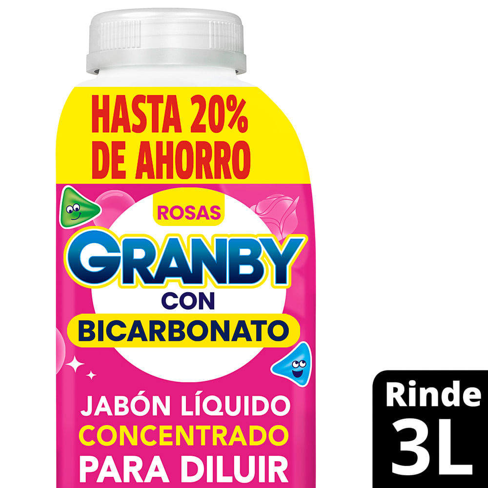 Jabón Líquido para Diluir Bicarbonato Rosas 500 Ml Granby