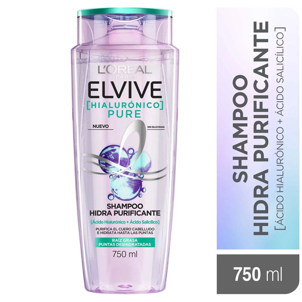 Shampoo Hidra Purificante Hialuronico Pure 750 Ml Elvive