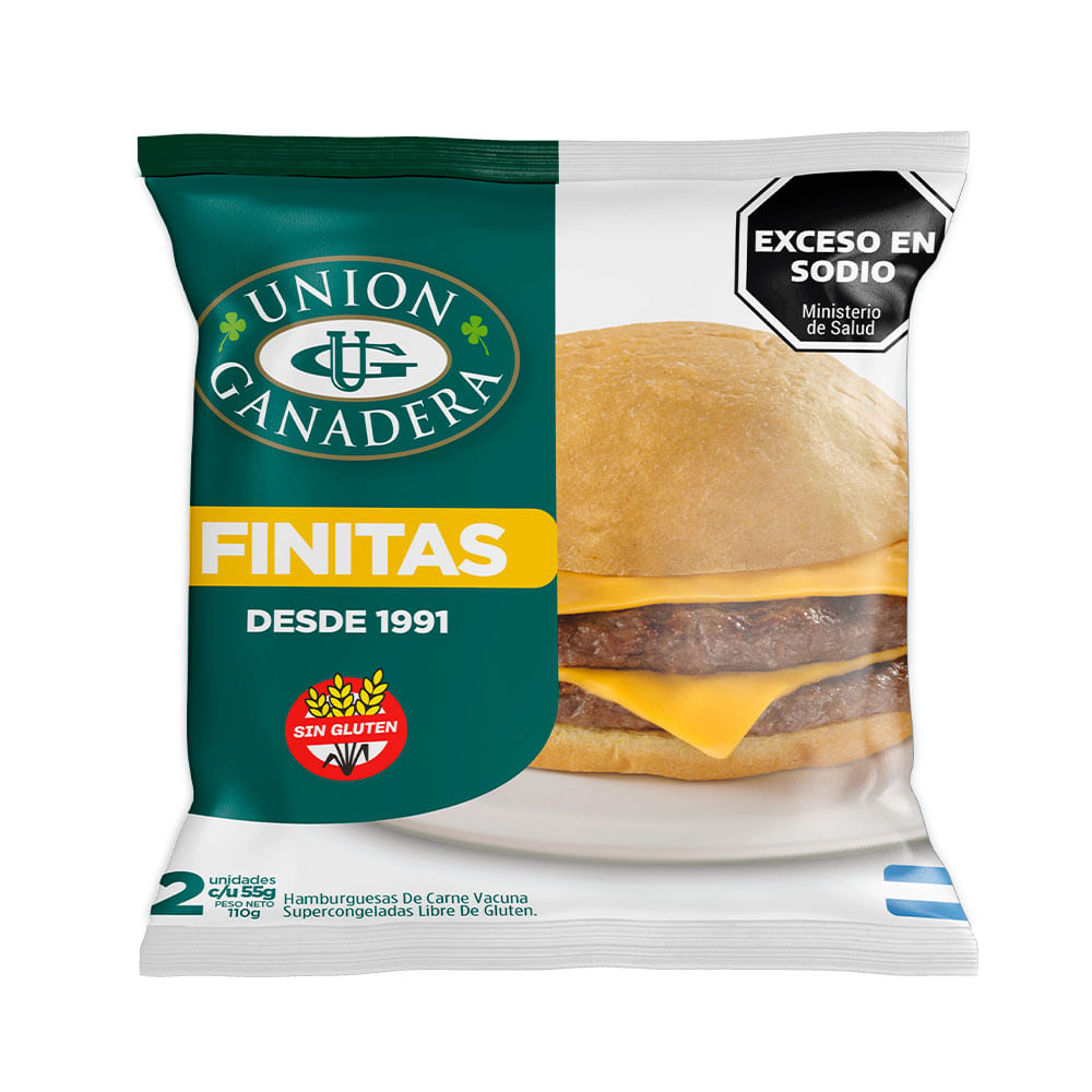 Hamburguesas Union Ganadera Finitas 2 U - 110 Gr