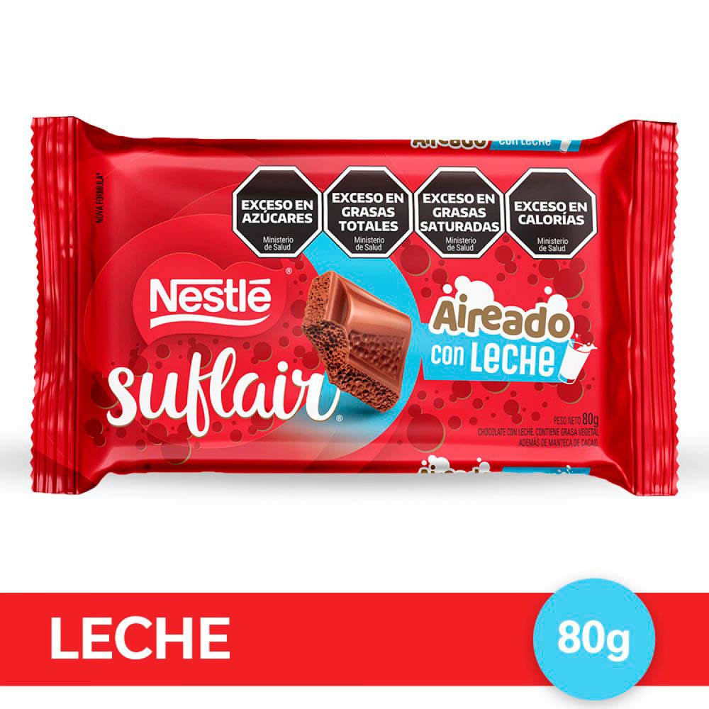 Chocolate Aireado Leche 80 Grs Suflair®