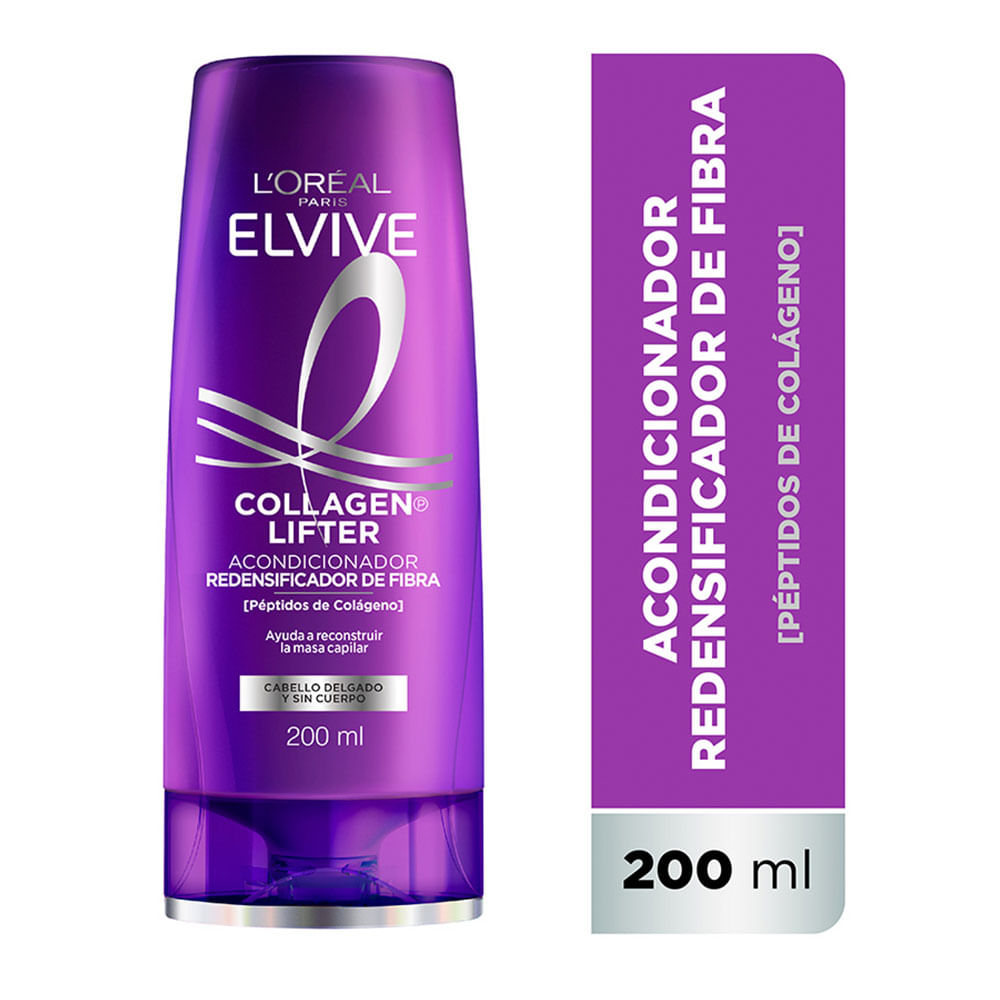 Acondicionador Collagen Lifter Redensificador de Fibra 200 Ml Elvive