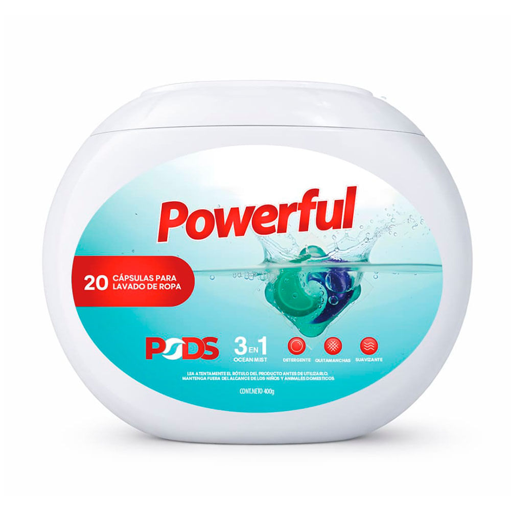 Detergente para Ropa Cápsulas 3 en 1 Ocean Mist x 20 Un Powerful