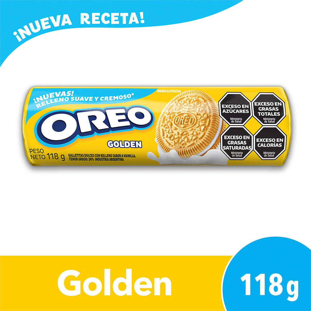 Galletitas Oreo Golden Vainilla Rellenas Con Crema 118 Gr