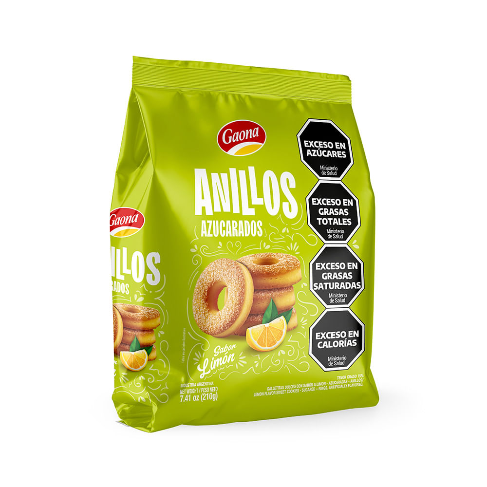 Galletitas Anillos Sabor Limón 210 Grs Gaona