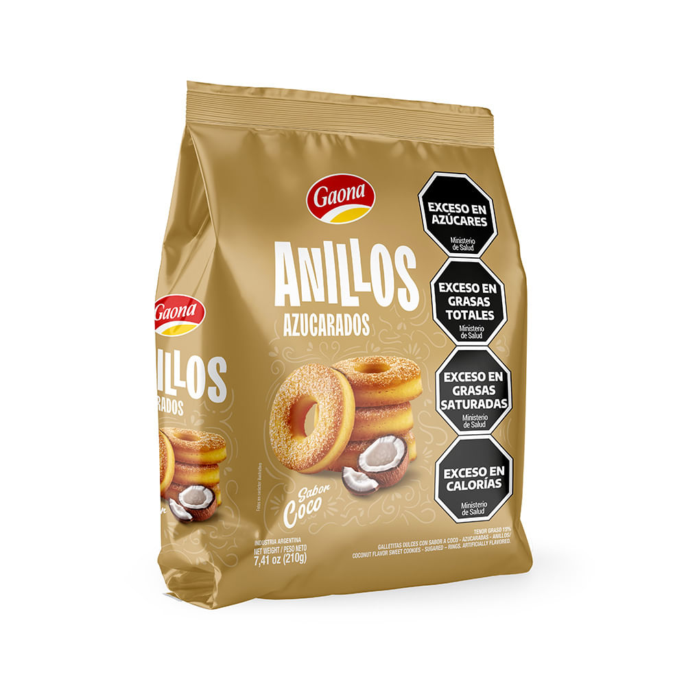 Galletitas Anillos Sabor Coco 210 Grs Gaona