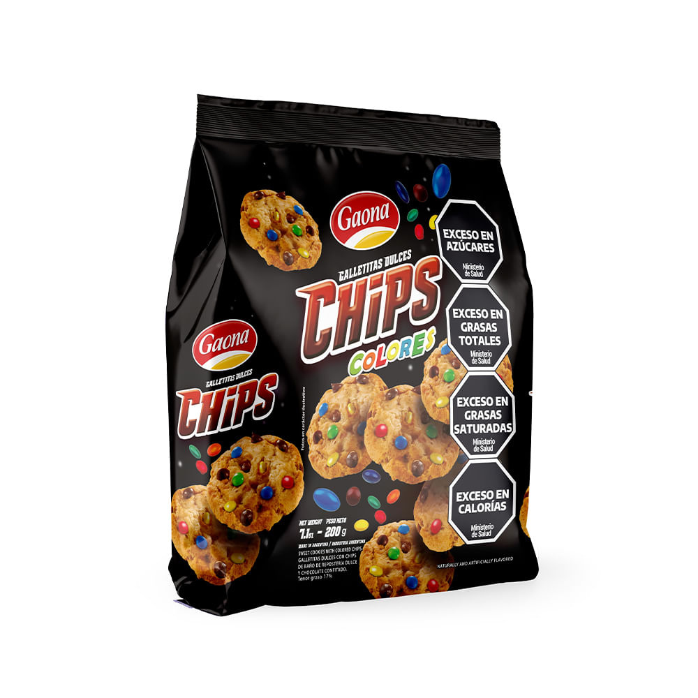 Galletitas Sabor Chips de Colores 200 Grs Gaona