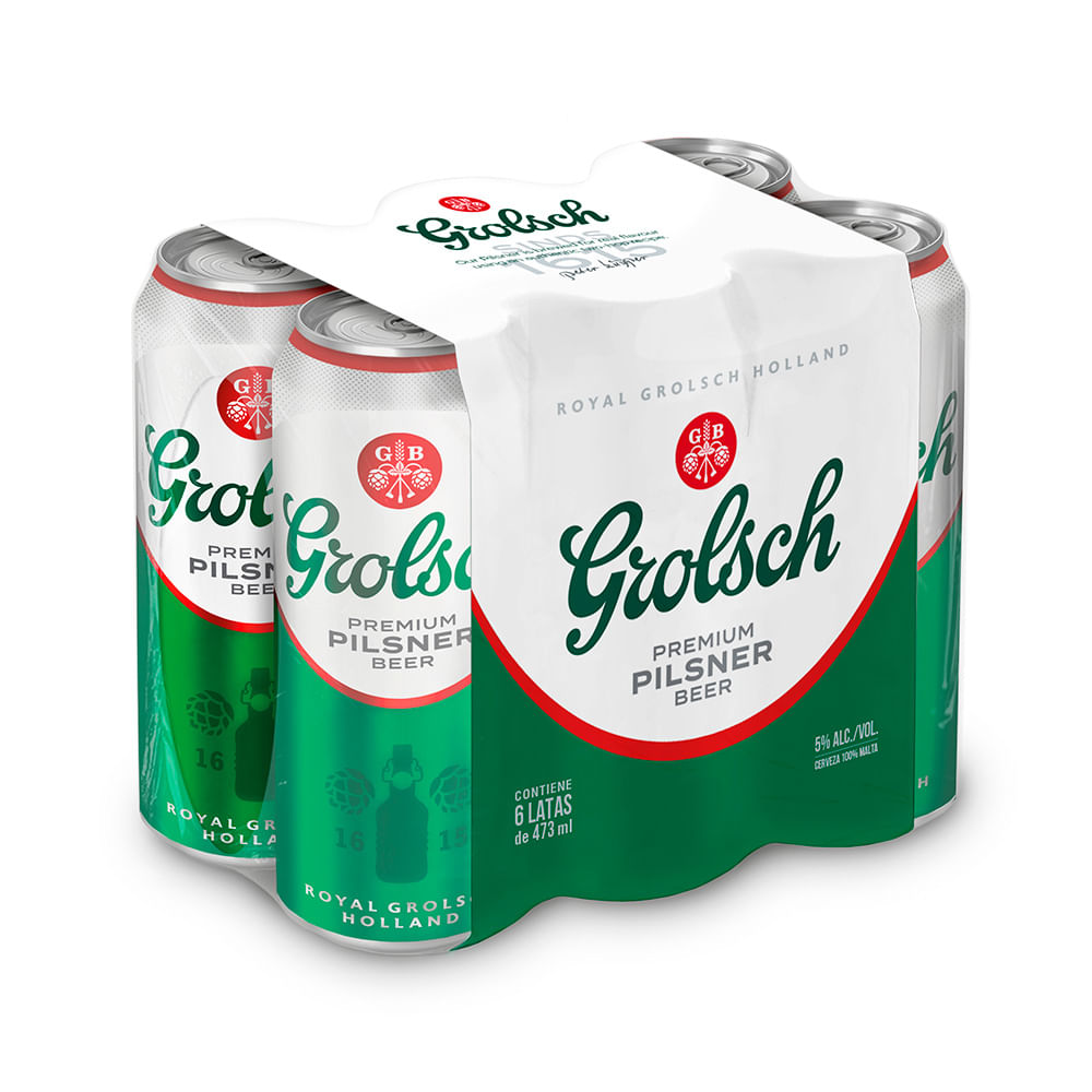 Cerveza Rubia 473 Ml x 6 Un Grolsch