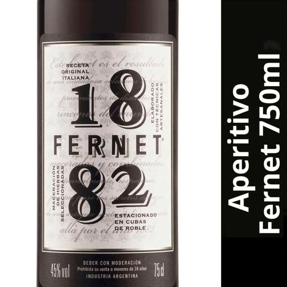 Aperitivo Fernet 750 Ml 1882 x 6 Un