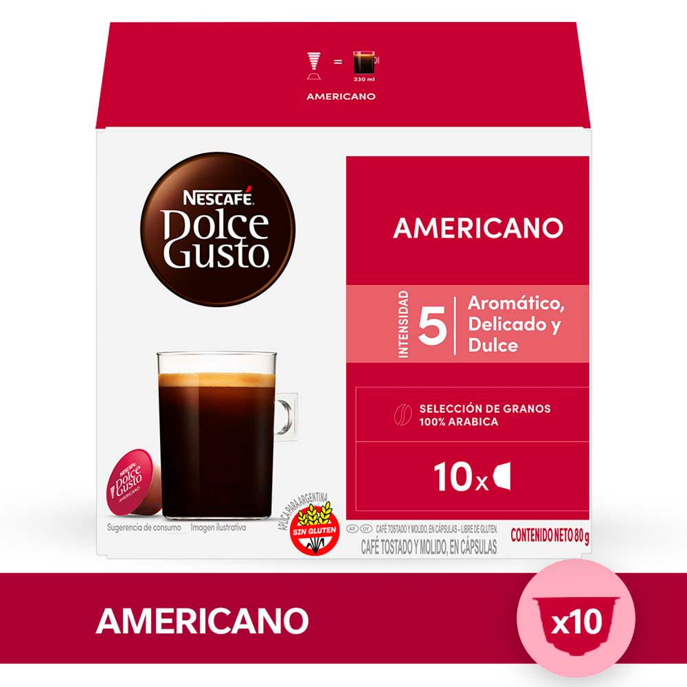 Café Americano Premium 134 Grs x 10 Un Dolce Gusto