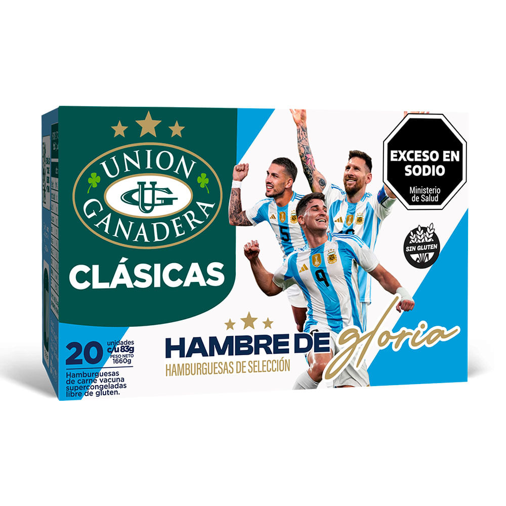 Hamburguesas Clasicas Union Ganadera 20x83g