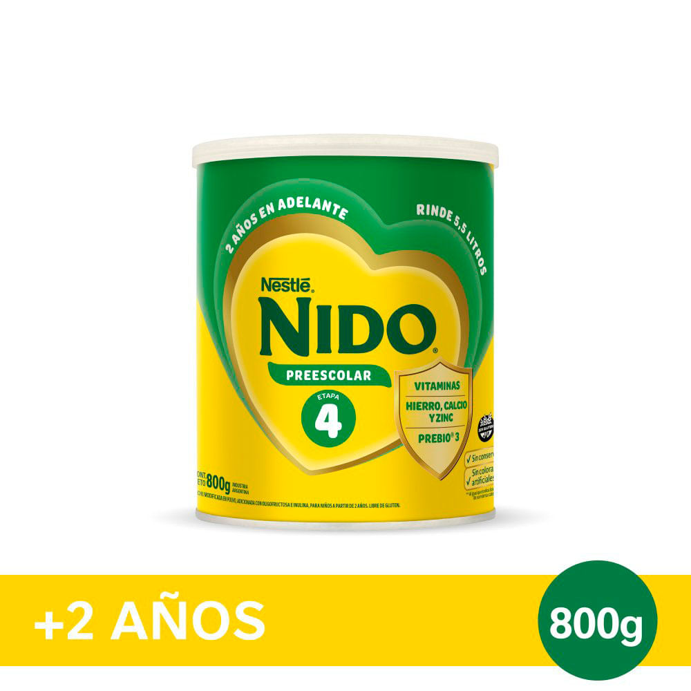 Leche Polvo 4 Prebio 3 800 Grs Nido®