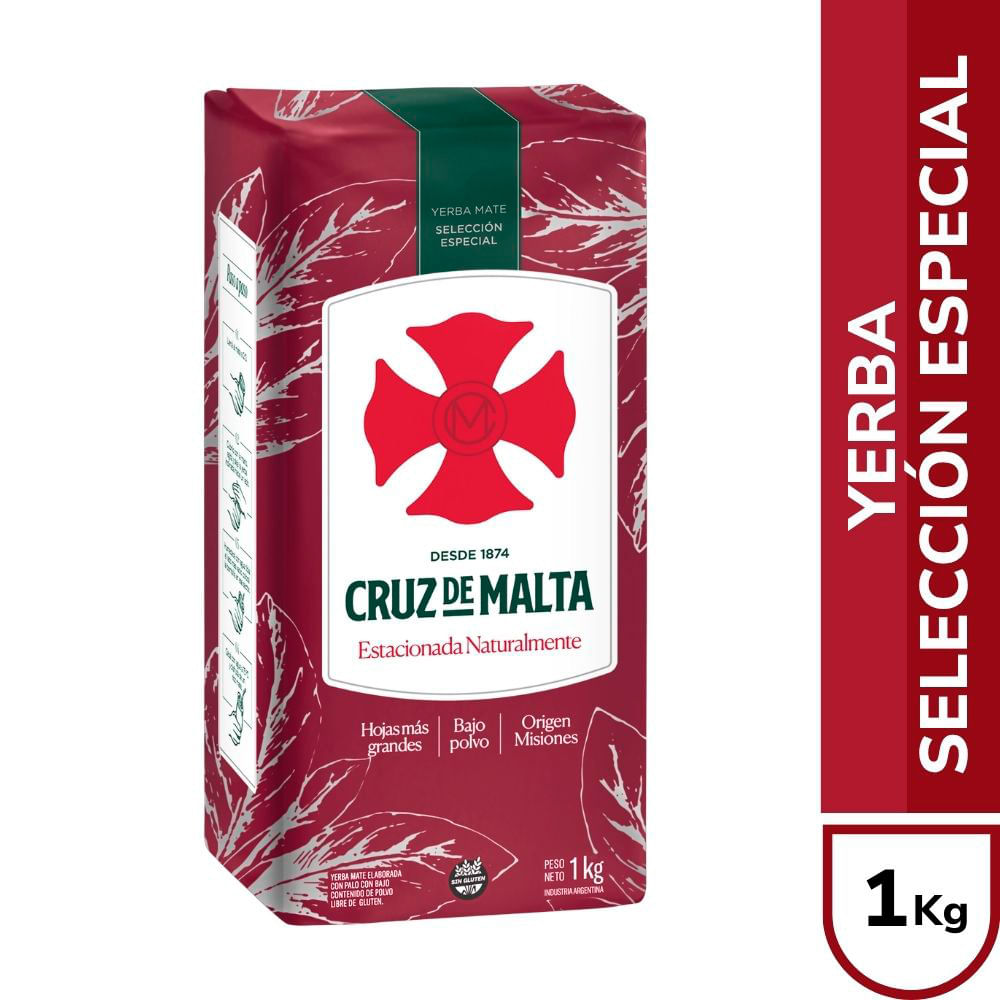 Yerba Mate Selección Especial con Palo 1 Kg Cruz De Malta
