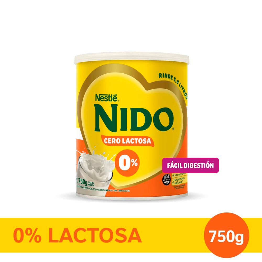 Leche Polvo Fortigrow 0 Porciento Lactosa 750 Grs Nido®