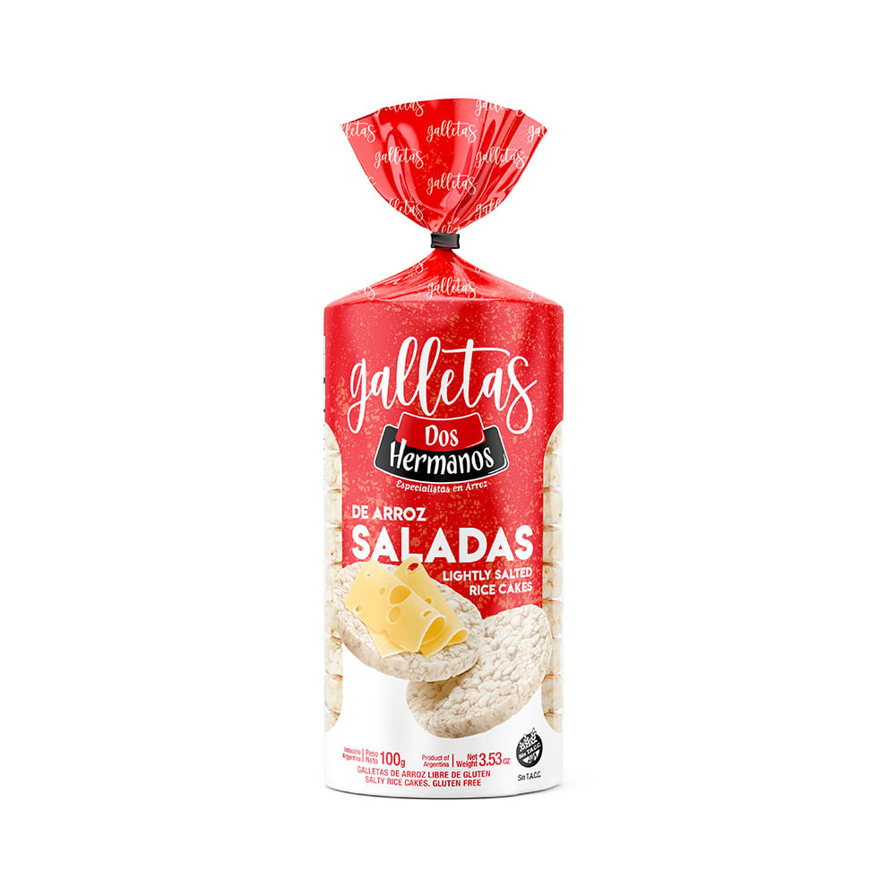 Galletas de Arroz Sabor Saladas 100 Grs Dos Hermanos