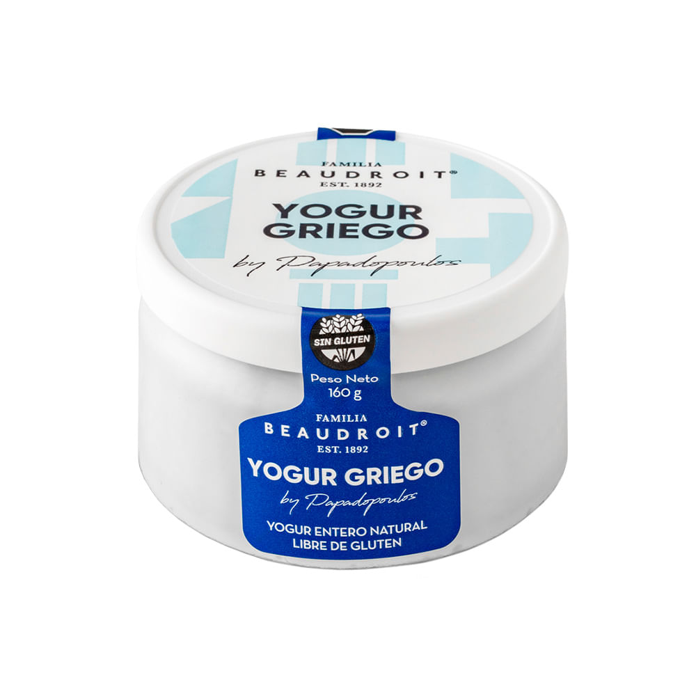 Yogurt Natural Griego Entero 160 Grs Familia Beaudroit