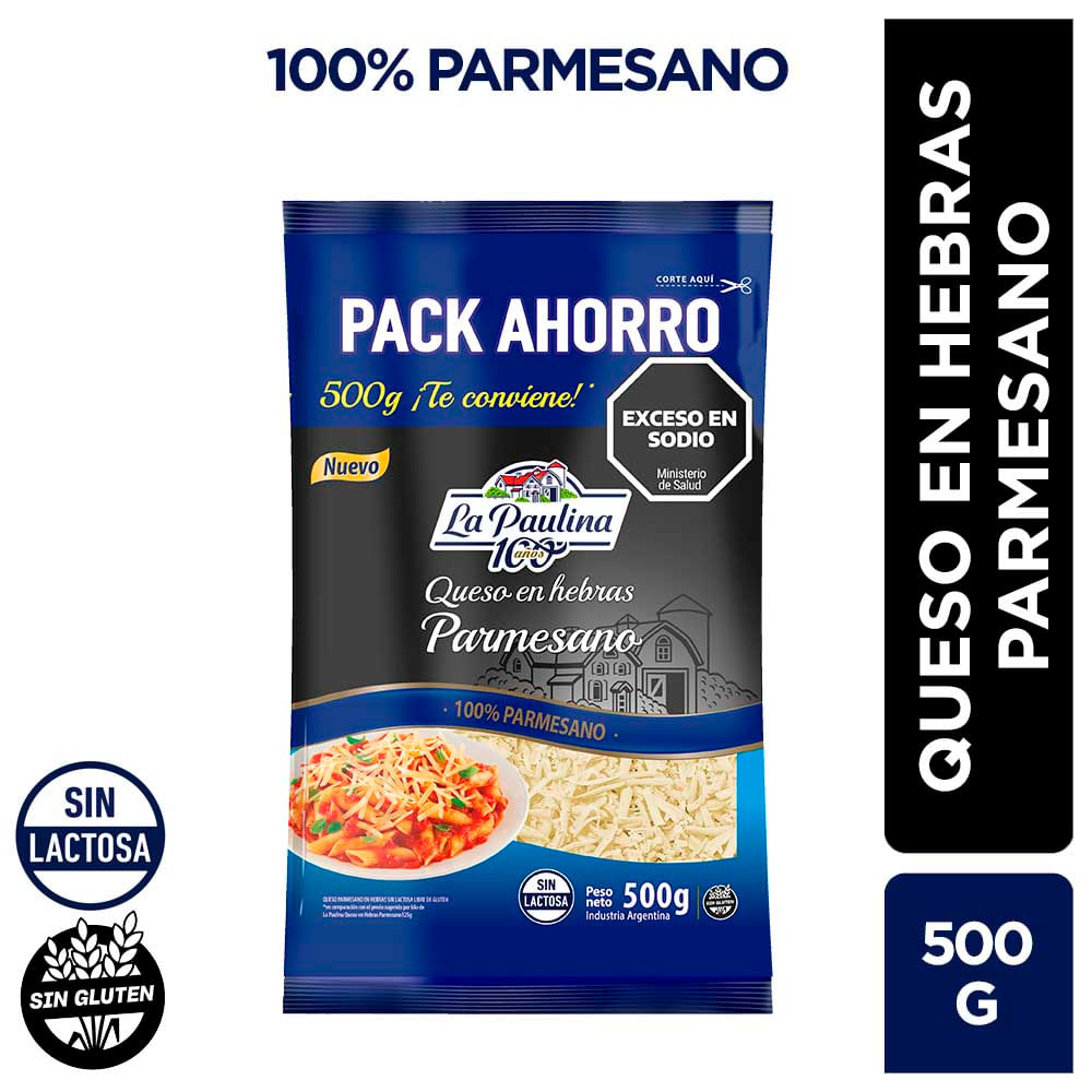 Queso Parmesano en Hebras x 500 Grs La Paulina