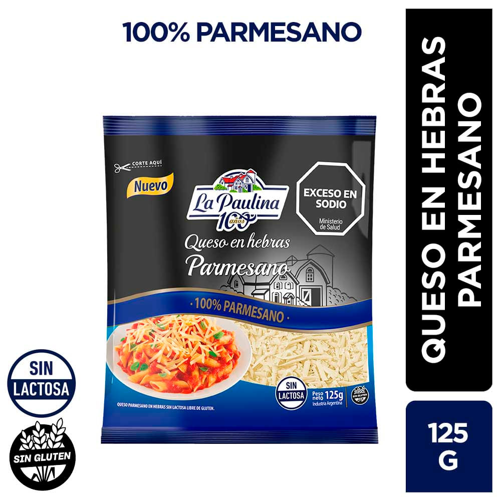 Queso Parmesano en Hebras x 125 Grs La Paulina