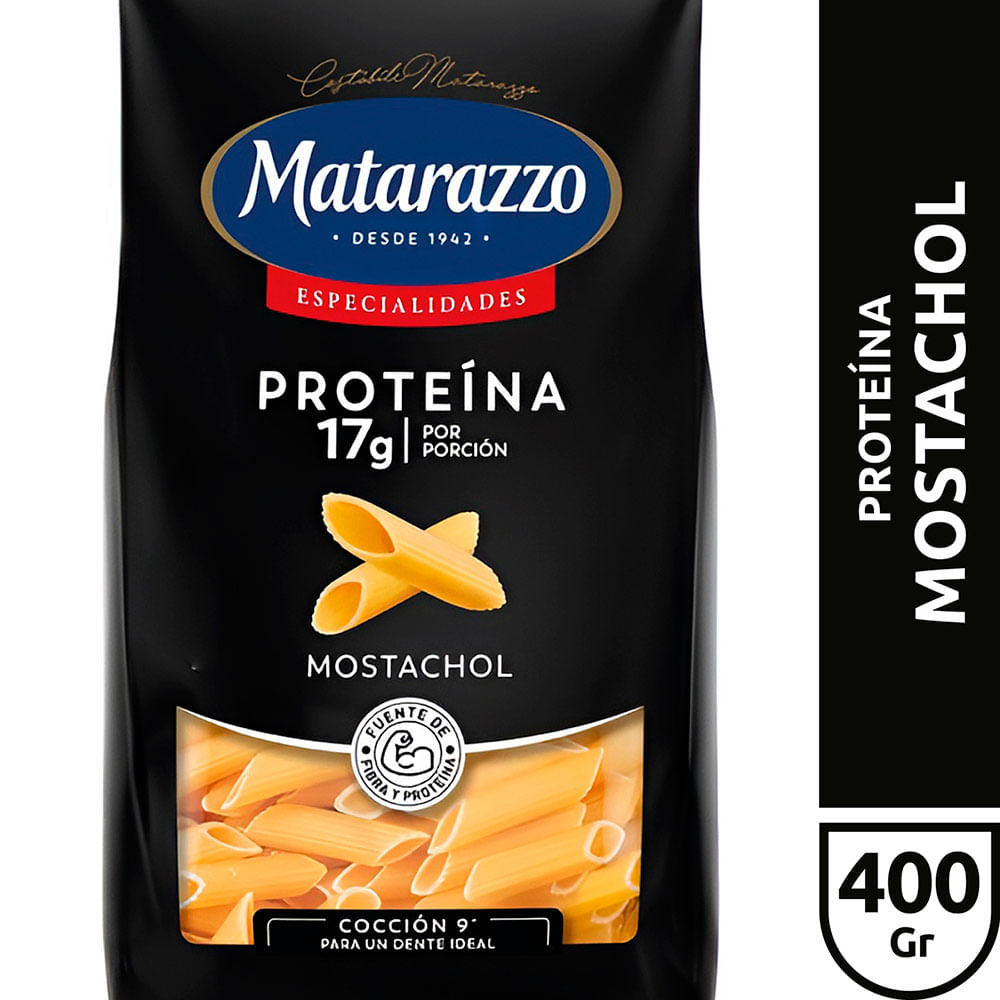 Fideos Mostachol Proteína 400 Grs Matarazzo