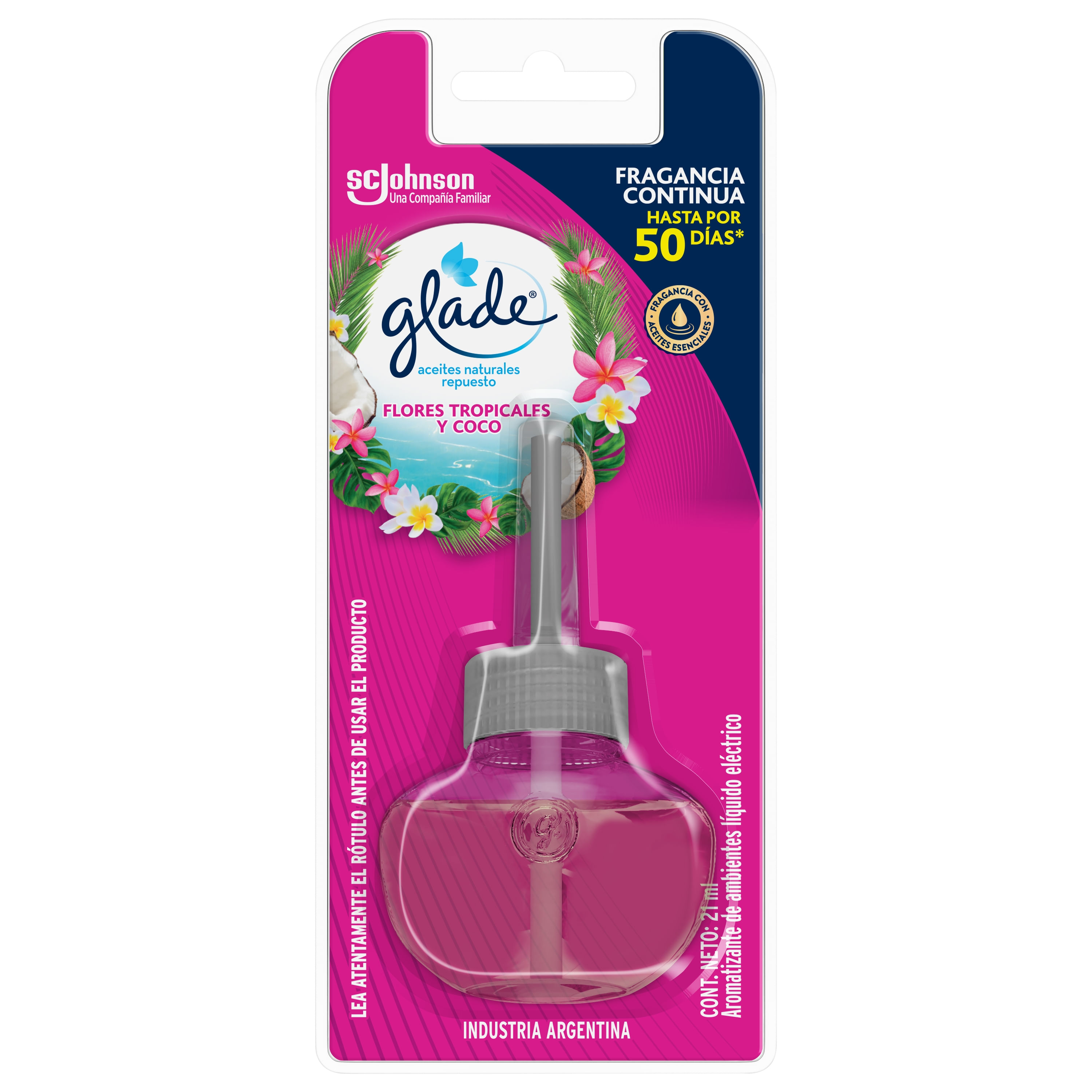 Aromatizante Aceite Natural Tropical Floral 21 Ml Glade