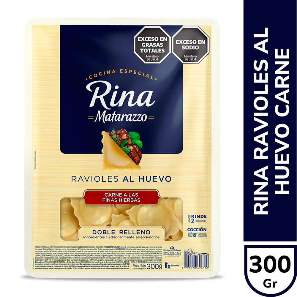 Ravioles de Carne y Finas Hierbas 300 Grs Rina