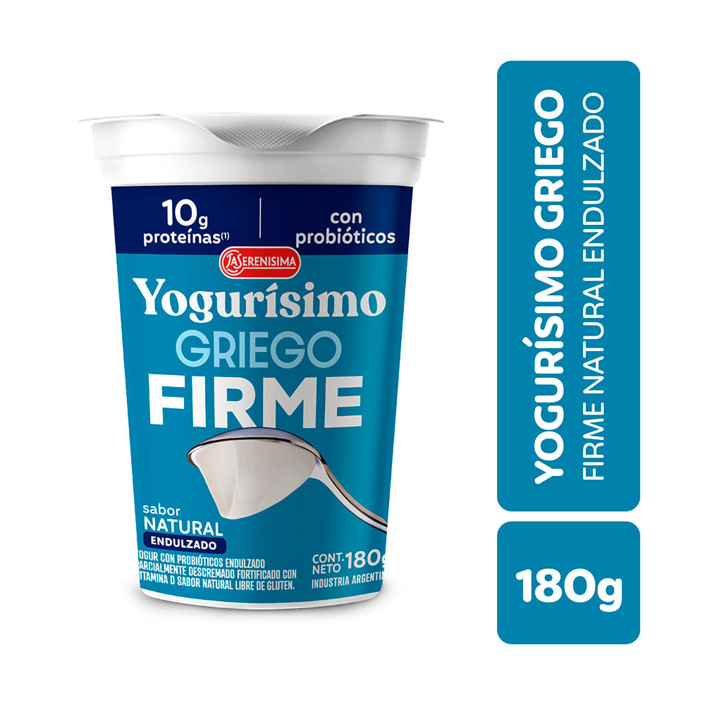 Yogur Griego Firme Natural 180g Yogurisimo