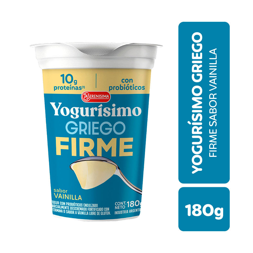 Yogur Griego Firme Vainilla 180g Yogurisimo