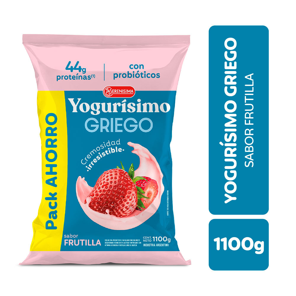 Yogur Griego Bebible Frutilla 1100g Yogurisimo