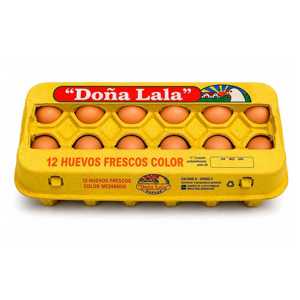 Huevos Color Doña Lala X 12u Carton