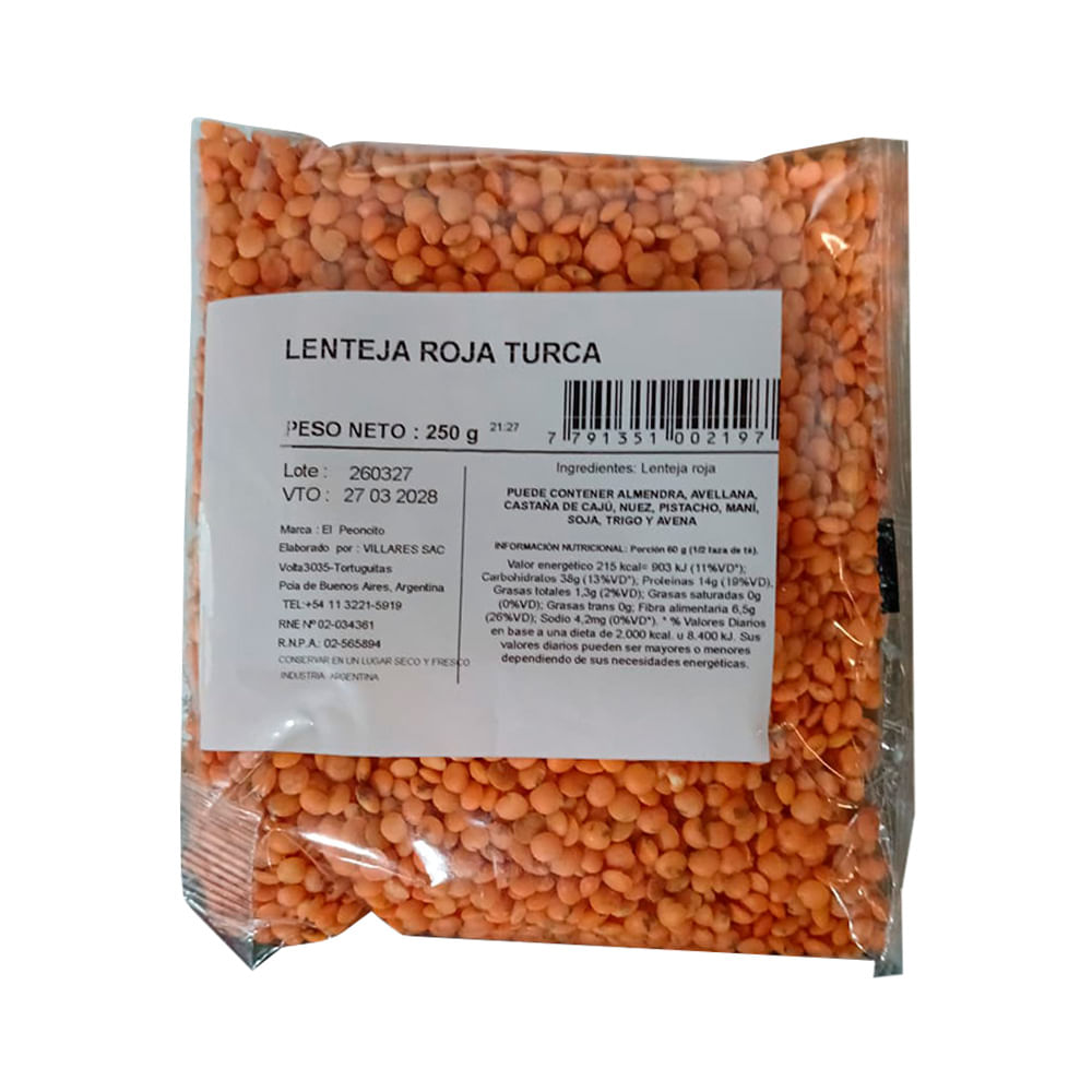 Lentejas Granel A Granel 250 Gr