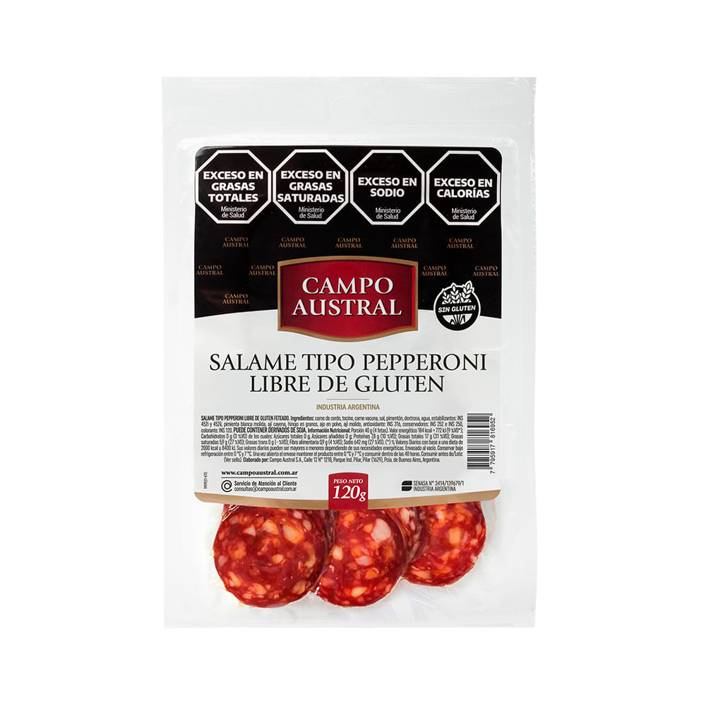 Salame Tipo Pepperoni Campo Austral 120 Grs