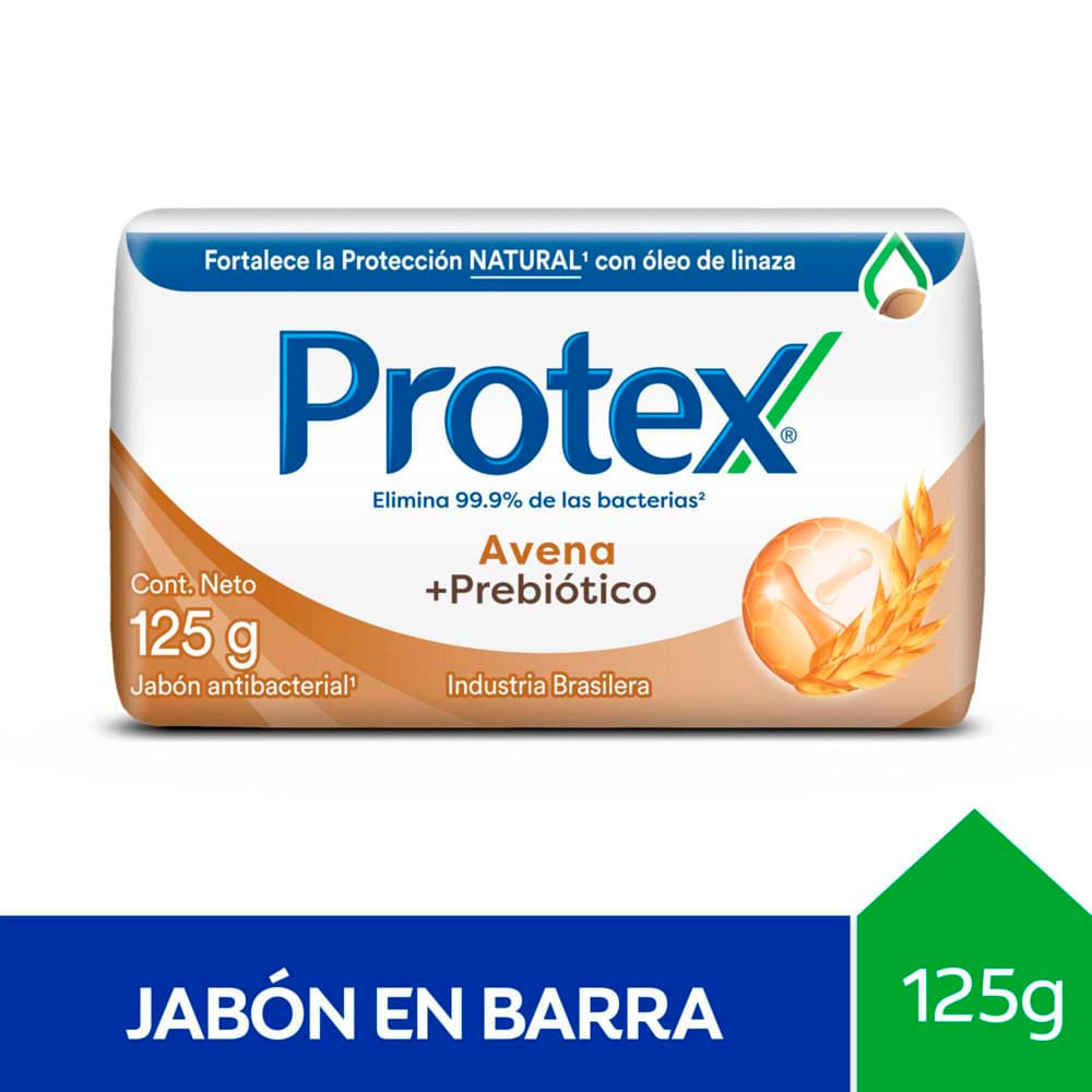Jabón de Tocador Antibacterial Avena y Prebiótico 125 Grs Protex