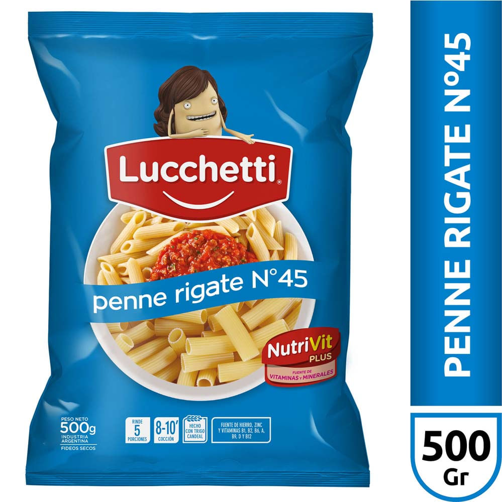Fideos Penne Rigate N°45 500 Grs Lucchetti
