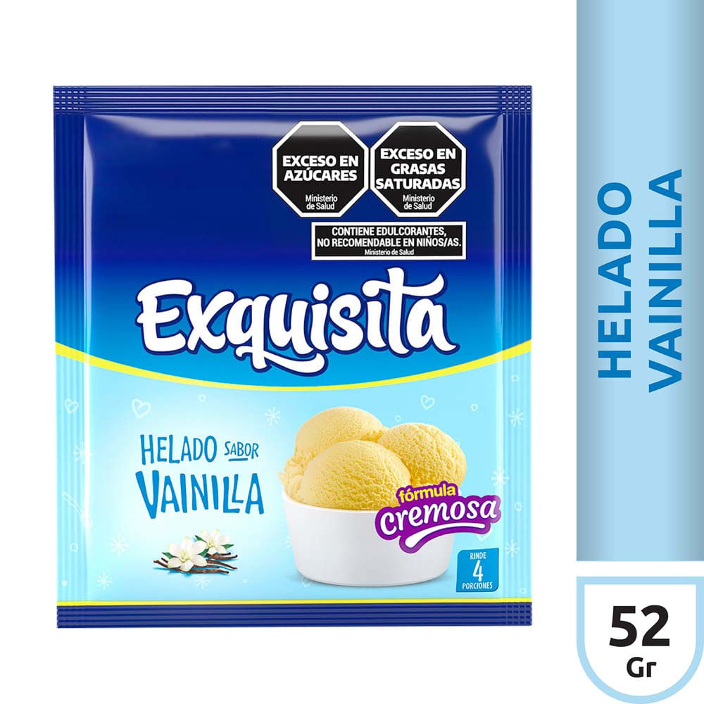 Helado Polvo para Preparar Sabor Vainilla 52 Grs Exquisita