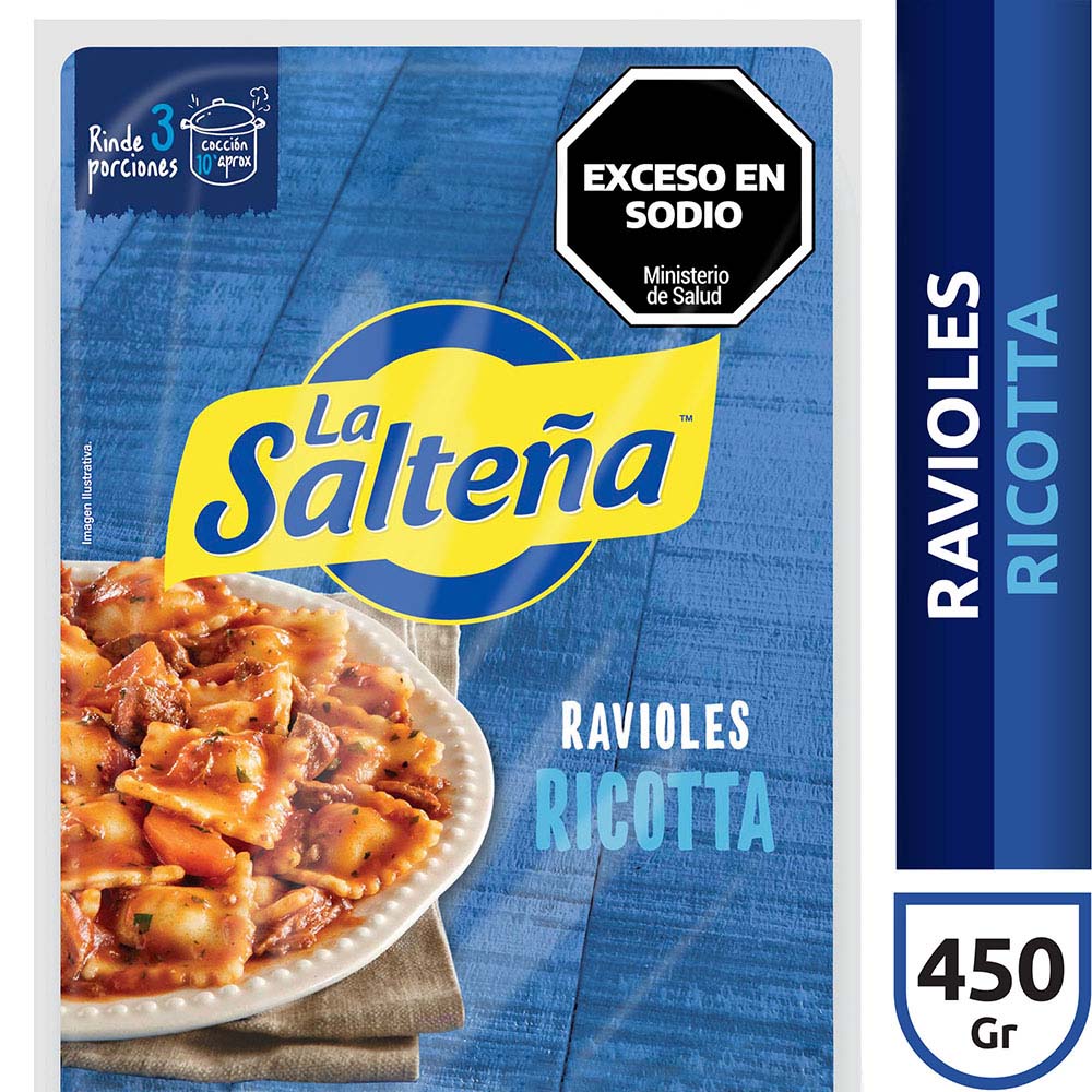 Ravioles de Ricotta 450 Grs Frescas La Salteña