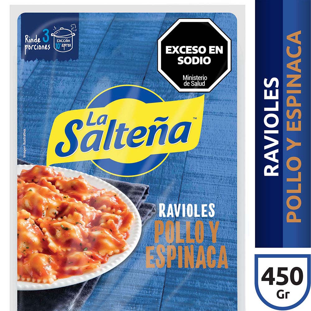 Ravioles de Pollo y Espinaca 450 Grs La Salteña