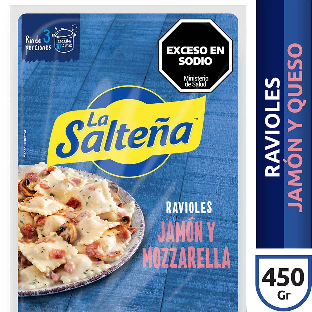 Ravioles de Jamón y Mozzarella 450 Grs La Salteña