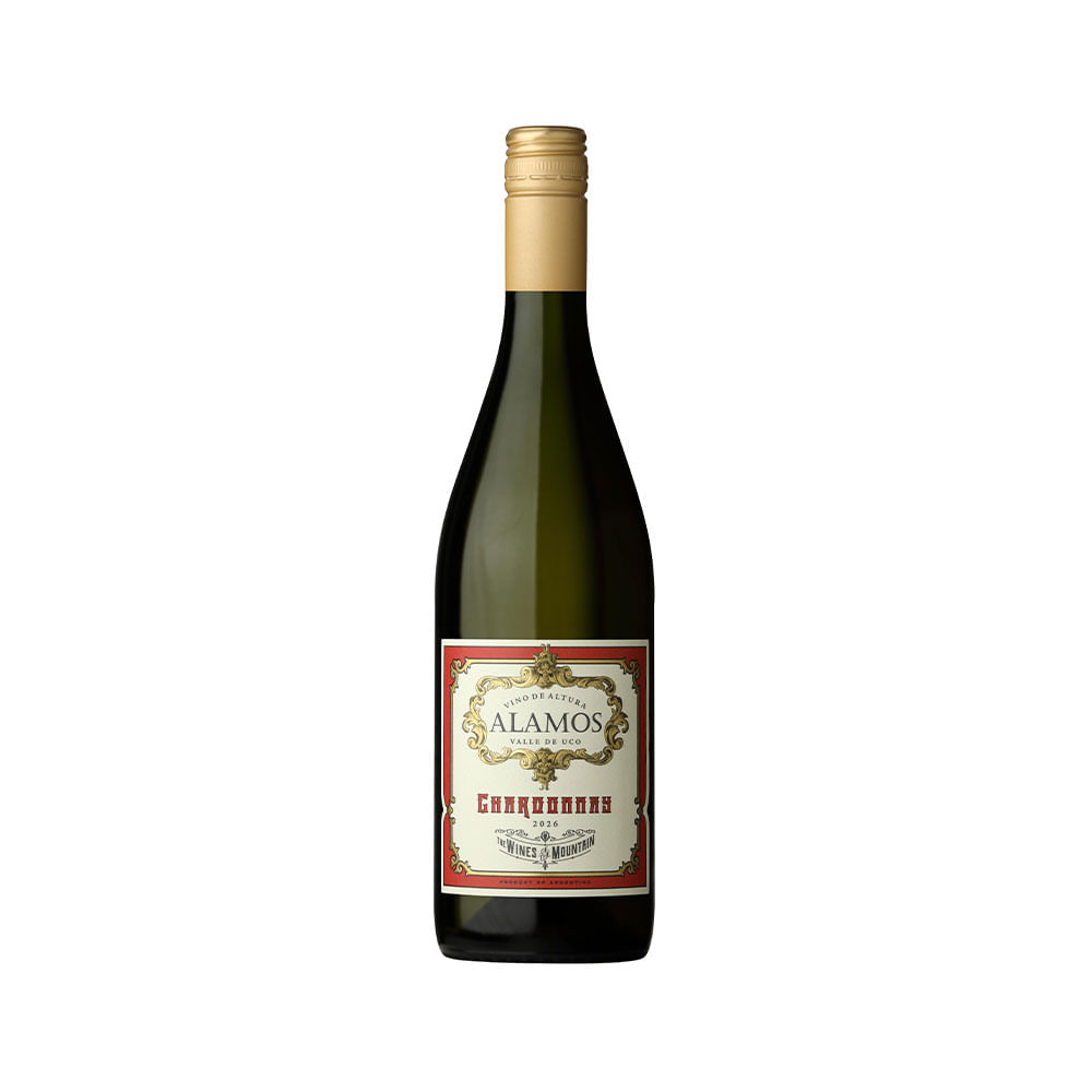 Vino Blanco Chardonnay 750 Cc Alamos