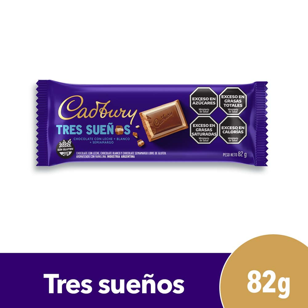 Chocolate Sabor Tres Sueños 82 Grs Cadbury