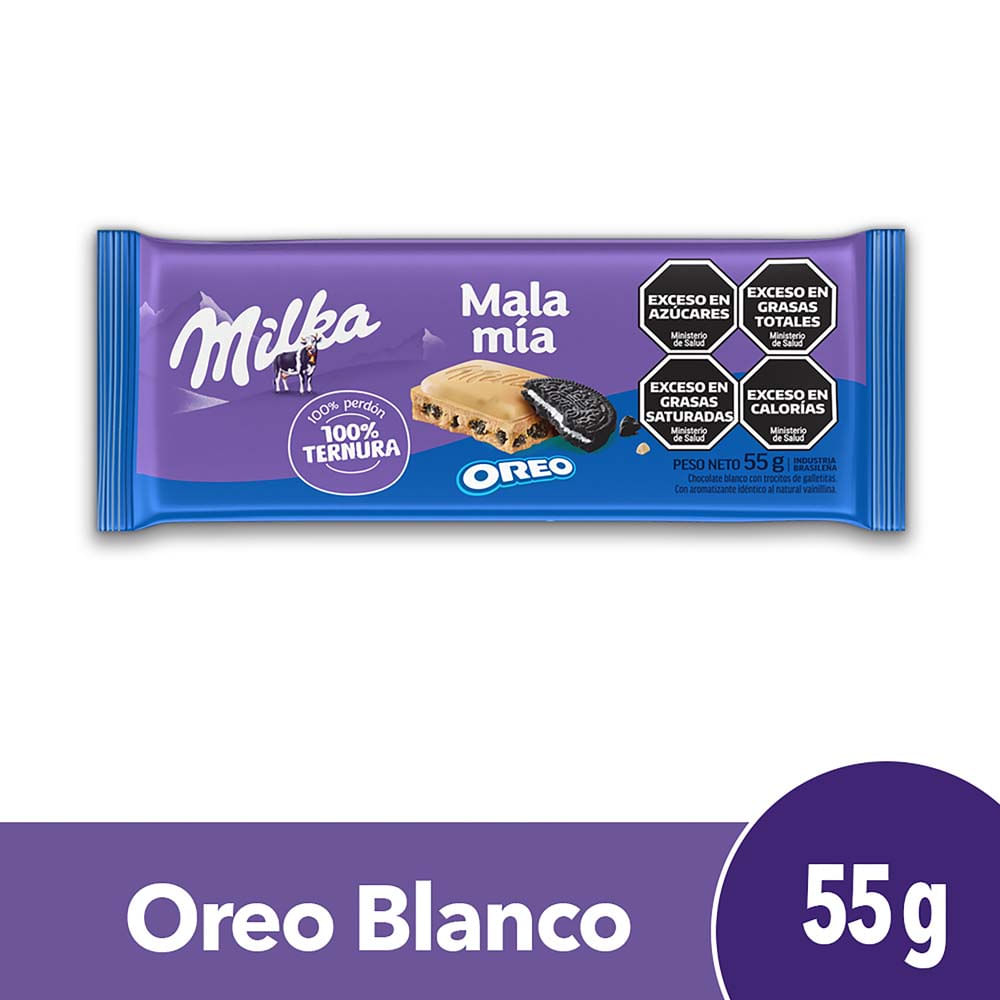 Chocolate Sabor Blanco con Oreo 55 Grs Milka