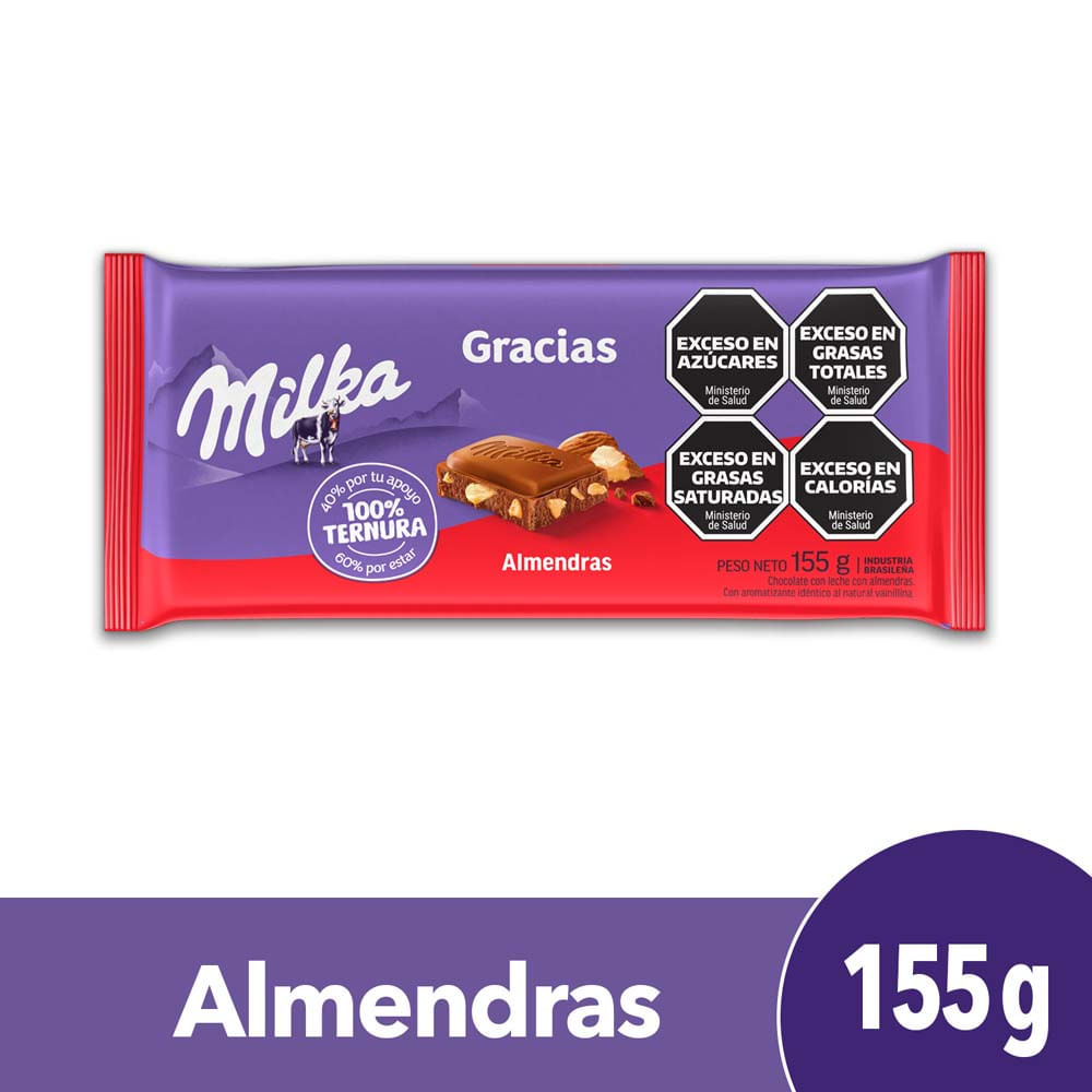 Chocolate Milka Con Almendras 155 Gr