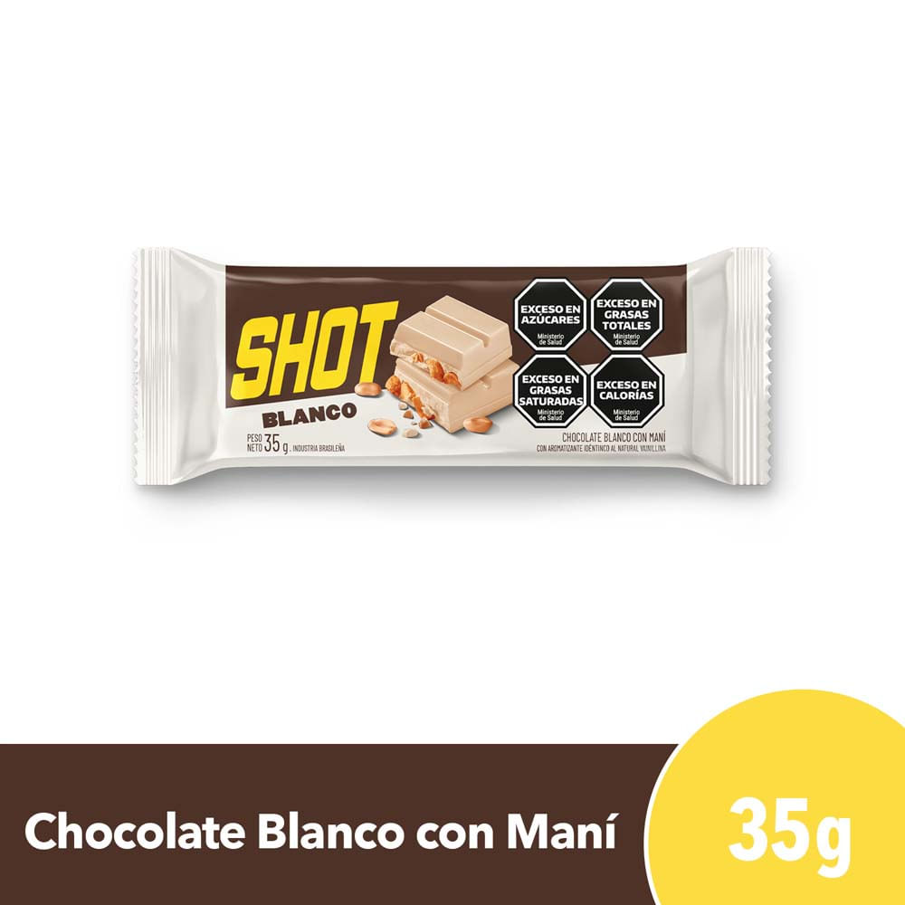 Chocolate Sabor Blanco con Maní 35 Grs Shot