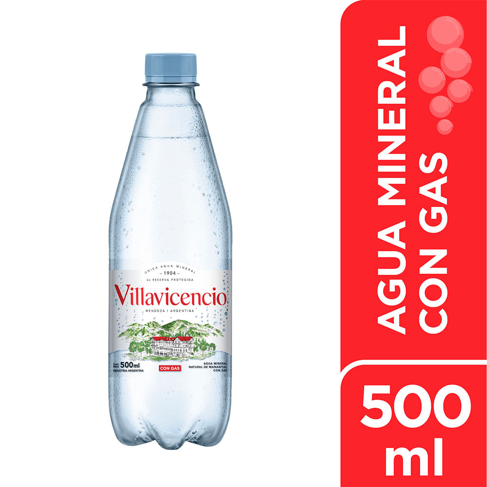 Agua Mineral con Gas 500 Ml Villavicencio